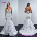 Strapless Bodice Accented with Intricate Beading Wedding Dress with Flare Draped Skirt